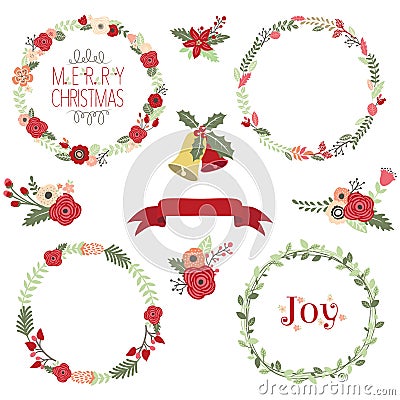 Christmas Wreath Clip Art Vector Illustration