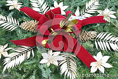 Christmas wreath close-up Stock Photo