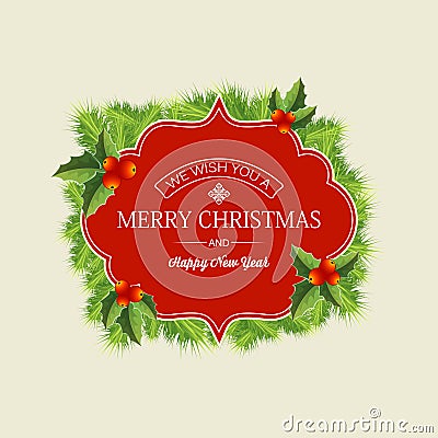 Christmas Wreath Concept Vector Illustration