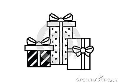 Christmas gifts icon full resizable editable vector Stock Photo