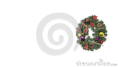 Christmas wreath isolated on white background Stock Photo