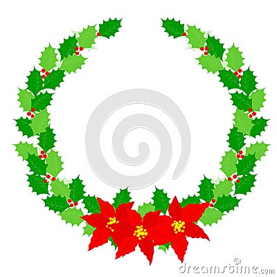 Christmas wreath laurel Vector Illustration