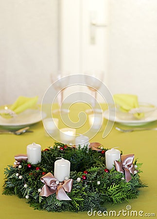 Christmas wreath not lit Stock Photo