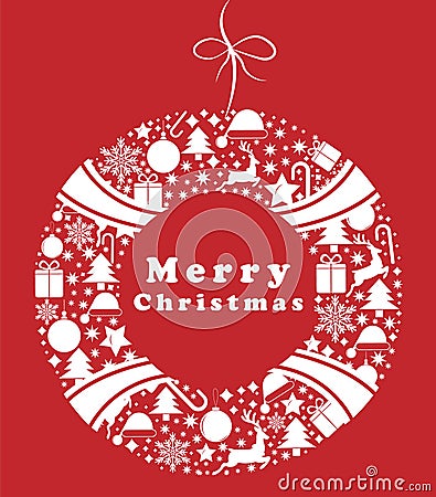 Christmas wreath with a pattern. Merry Christmas. Christmas symbol Stock Photo