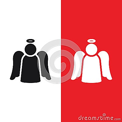 Christmas Xmas Angel Vector icon in Glyph Style Vector Illustration
