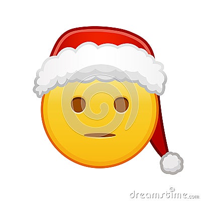 Christmas Yawning face Large size of yellow emoji smile Vector Illustration