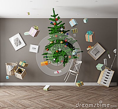 Christmas zero gravity Stock Photo