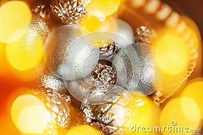 Christmass abstract background in golden tones Stock Photo