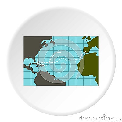 Christopher Columbus voyage icon circle Vector Illustration