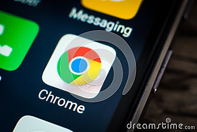 Chrome application icon Editorial Stock Photo