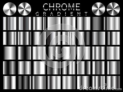 Chrome background texture vector icon seamless pattern. Light, realistic, elegant, shiny, metallic and chrome gradient illustratio Vector Illustration