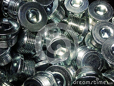 Chrome bolts with a hiding place under the key Stock Photo