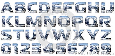 Chrome cast alphabet set Stock Photo