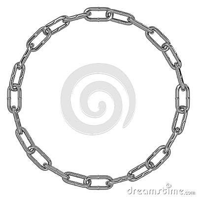 Chrome chain links circle Stock Photo