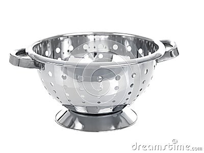 Chrome colander Stock Photo