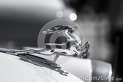Chromed figure of a galloping deer in profile Editorial Stock Photo