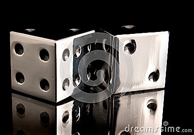 Chrome Dice Stock Photo