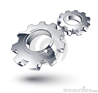 Chrome gears Vector Illustration