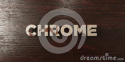 Chrome - grungy wooden headline on Maple - 3D rendered royalty free stock image Stock Photo