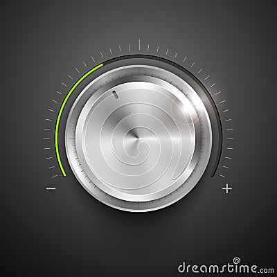 Chrome Knob Vector Illustration