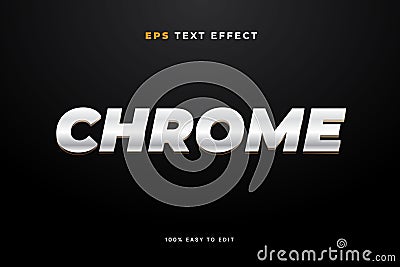 Chrome metal text effect Vector Illustration