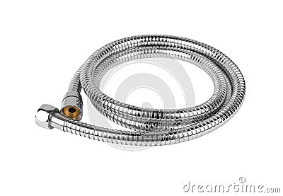 Chrome plated shower pipe, DOF Stock Photo