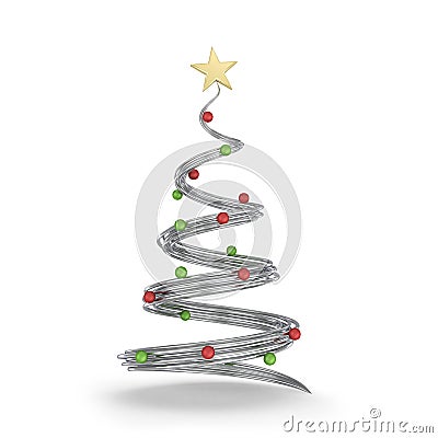 Chrome rail cone shapes Christmas tree Stock Photo