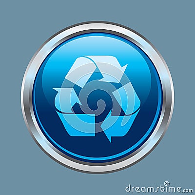 Chrome recycle button Vector Illustration