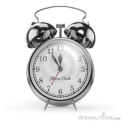 Chrome Retro Alarm Table Clock Stock Photo