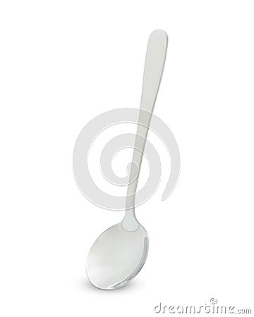 Chrome spoon on white background, with clipping path Stock Photo