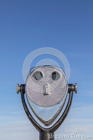 Chrome telescope at the top of the mount Washington Stock Photo