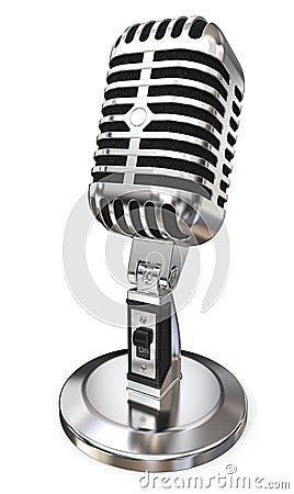 Chrome vintage microphone Editorial Stock Photo