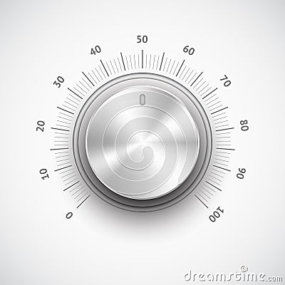 Chrome volume knob Vector Illustration