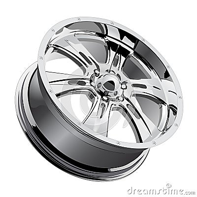 Chrome Wheel Vector Illustration