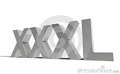 Chrome XXXL word isolated on white background Stock Photo