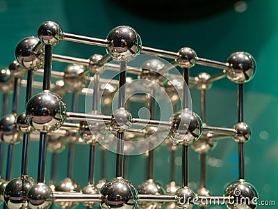 Chrome Crystal Lattice Structure Stock Photo