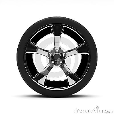 Chromed wheel with tires Stock Photo