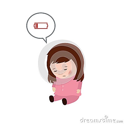 Chronic fatigue syndrome. Vector Illustration