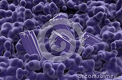 Crystal formation in Chronic kidney disease (CKD) - isometric view 3d illustration Stock Photo