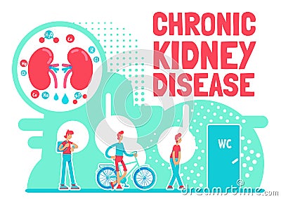 Chronic kidney disease poster flat vector template Vector Illustration