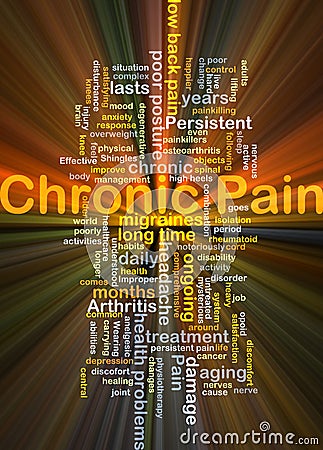 Chronic pain background concept glowing Cartoon Illustration