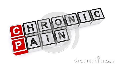 Chronic pain word block on white Stock Photo