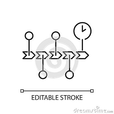 Chronology pixel perfect linear icon Vector Illustration