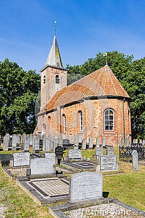 Chruch and cemetry Marum the Netherlands Editorial Stock Photo