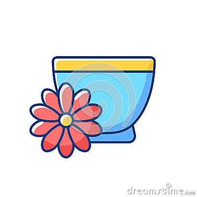 Chrysanthemum tea RGB color icon Vector Illustration