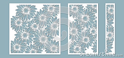 Chrysanthemum. Vector illustration. Paper flower, stickers. Laser cut. Template for laser cutting and Plotter. Vector illustration Vector Illustration