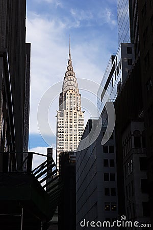 Chrysler Building & East 43rd St, NY Editorial Stock Photo