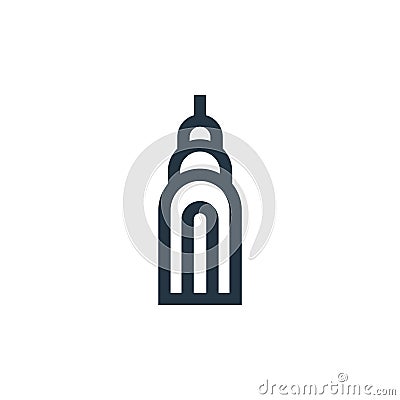 chrysler building vector icon isolated on white background. Outline, thin line chrysler building icon for website design and Vector Illustration