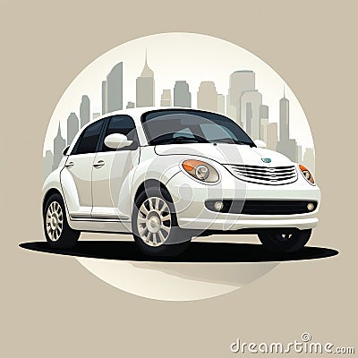 Chrysler Pt Cruiser White Silhouette Image Creation Project Stock Photo