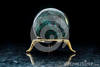 Chrysocolla ball on stand Stock Photo